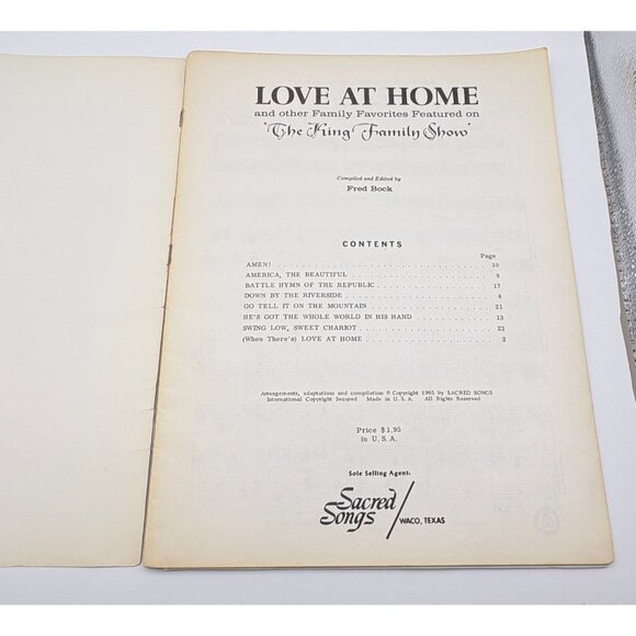 King Family Love At Home Vintage Piano Sheet Music Songbook 1965 Variety Show - Picture 2 of 9